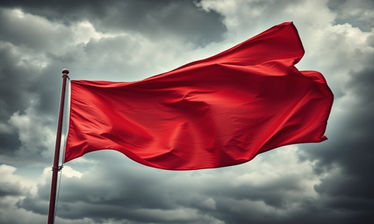 An image of a red flag..