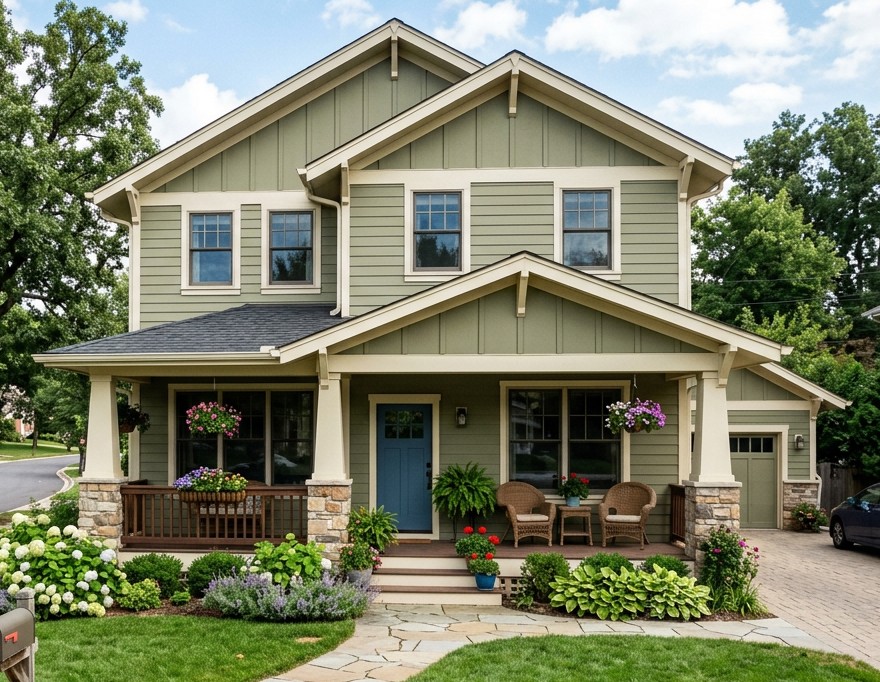 A two-story house.